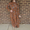 Rust Floral Dress