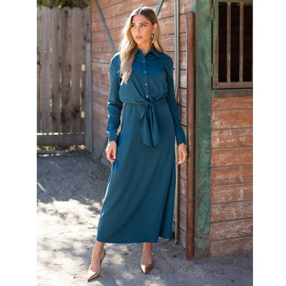 Tie Blouse Dark Teal Adina LV
