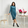 Allie Teal Ribbed Dress