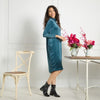 Allie Teal Ribbed Dress
