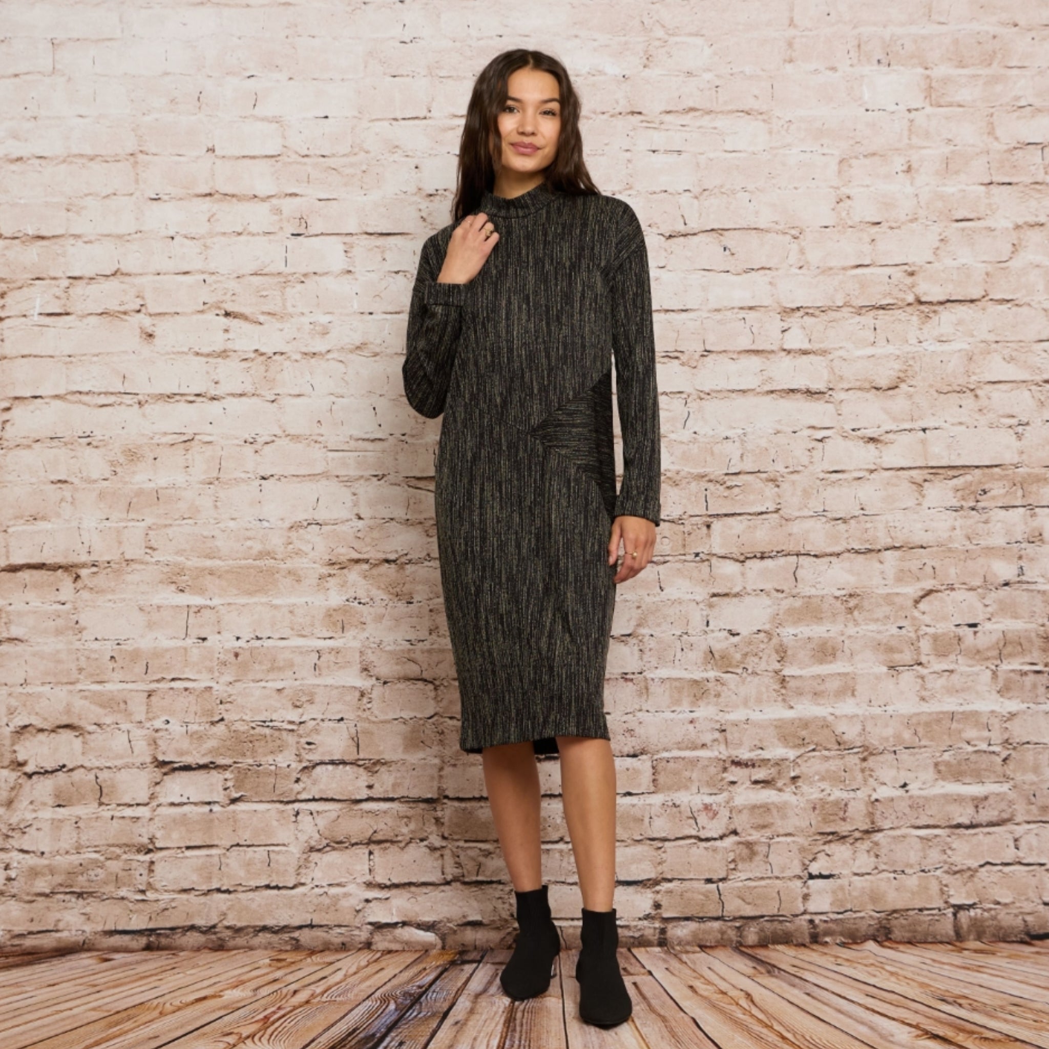 Renn Dress Black/Taupe The Mimi Boutique Renn Dress Black/Taupe The Mimi Boutique