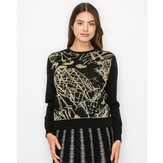 Gold Scribble Sweater
