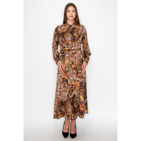 Paisley Belted Dress