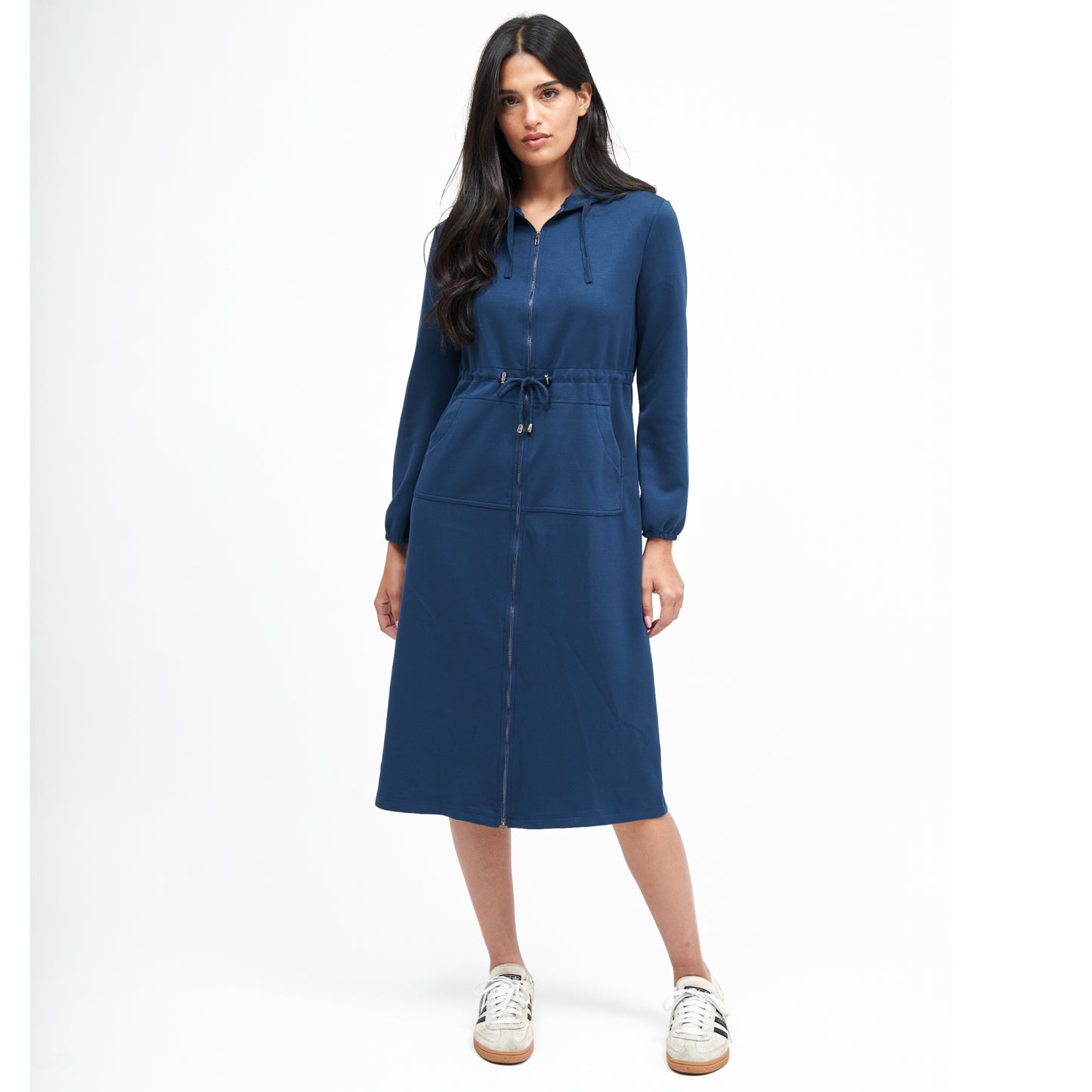 Peacock Teal Short Hoodie Dress by Daniella Faye