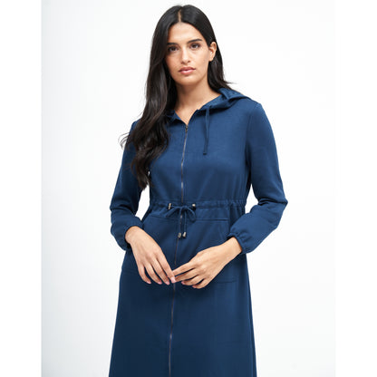 Peacock Teal Short Hoodie Dress by Daniella Faye