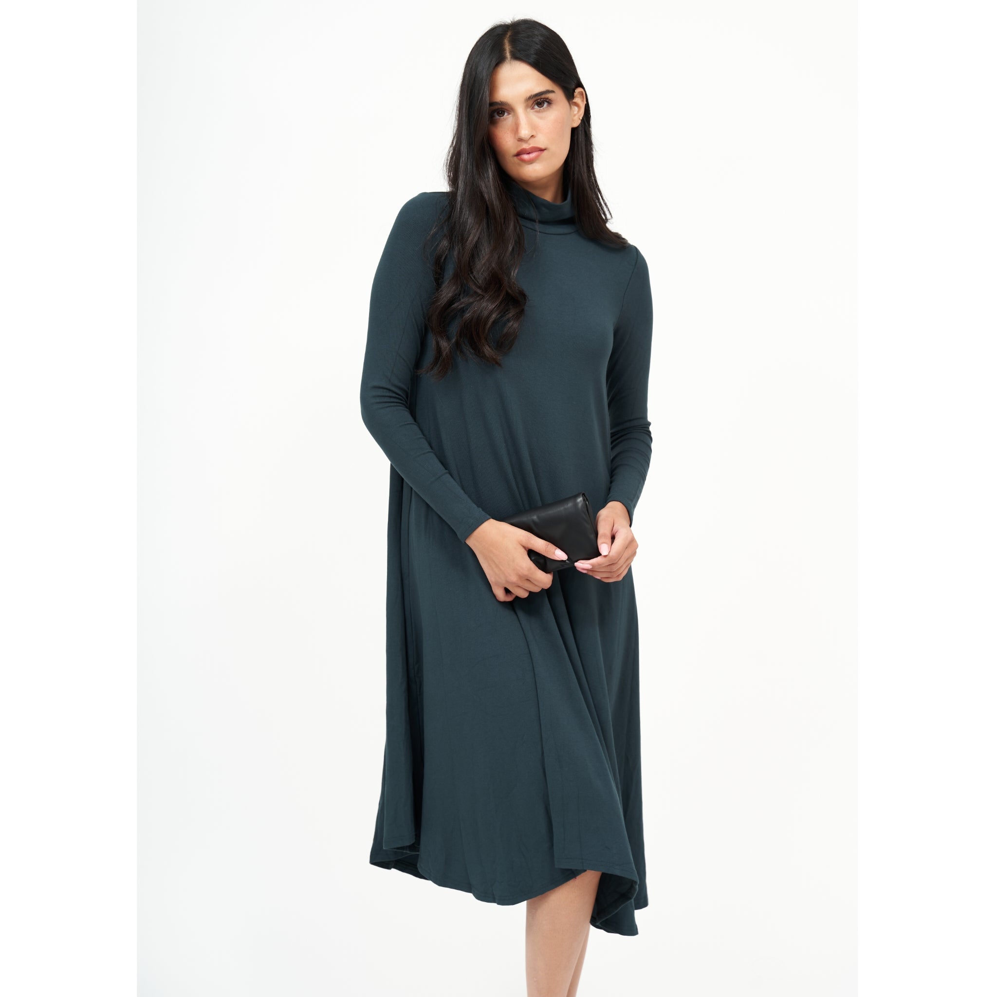 flowy turtleneck dress YUNZSXJY Women's Turtleneck Sweater Midi Dress Long Sleeve Ribbed Knit Maxi Pullover Sweater Dress Loose Fit Fall Knit Dress A-Black at Amazon Women's Clothing store