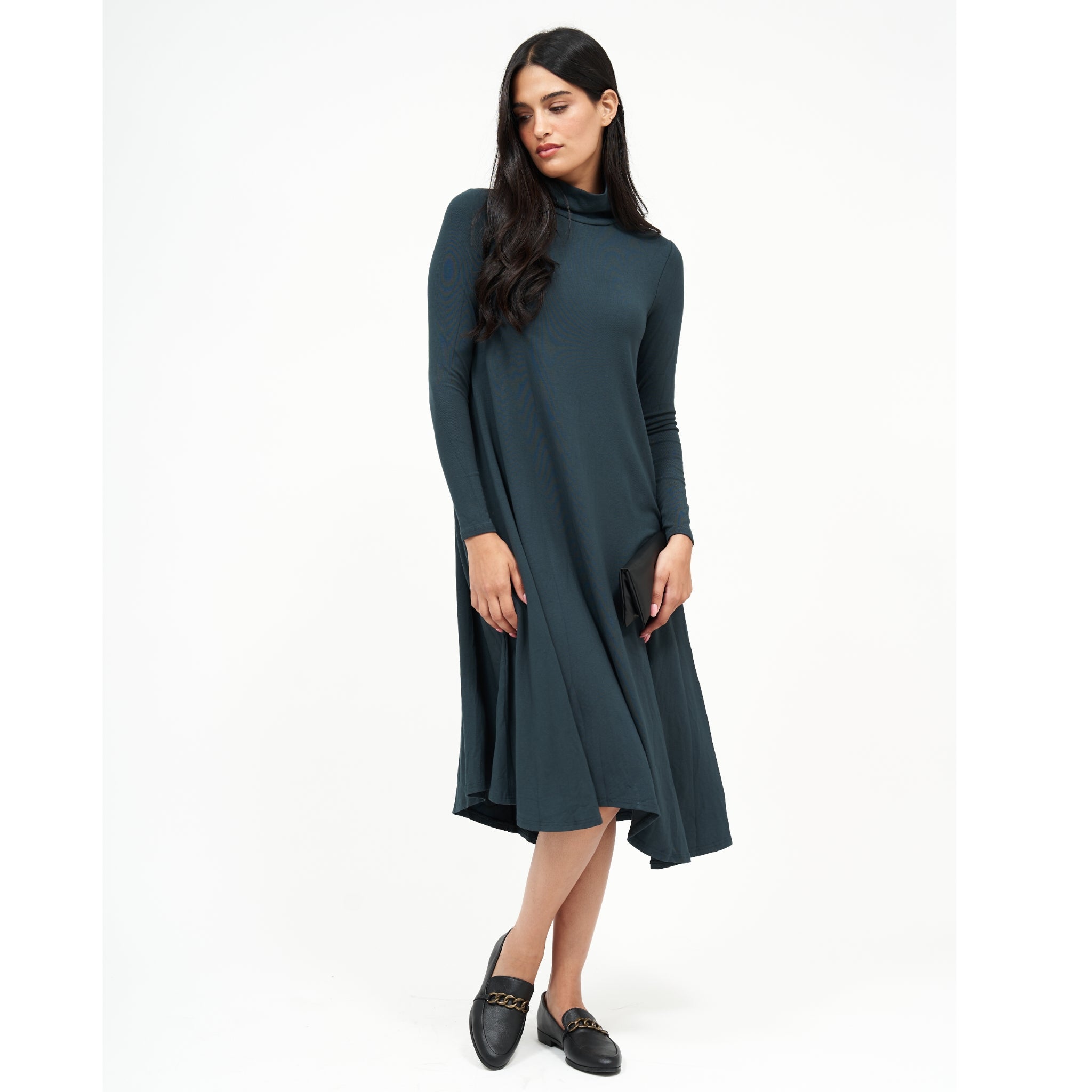 Flow Turtleneck Dress Jade by Daniella Faye The Mimi Boutique Flow Turtleneck Dress Jade by Daniella Faye The Mimi Boutique