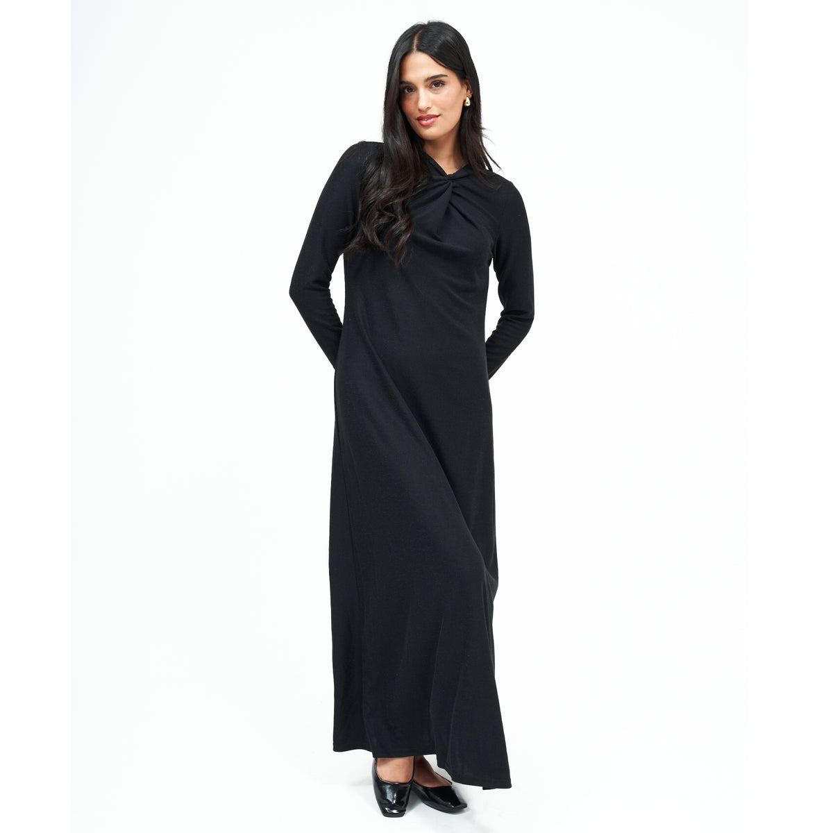 Maxi Twist Dress Shimmer Black by DF