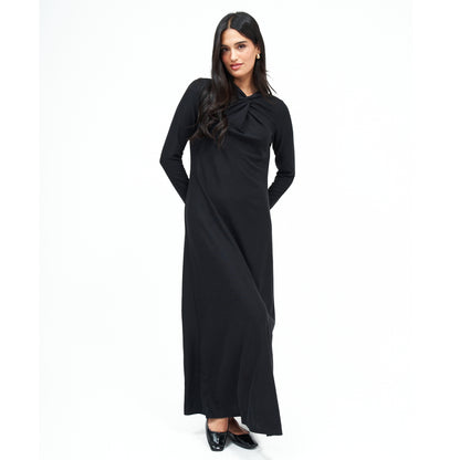 Maxi Twist Dress Shimmer Black by DF