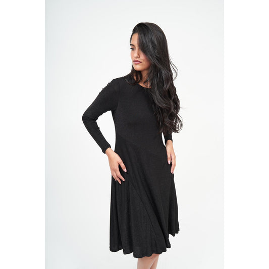 Slant Dress Sparkle Black by DF - The Mimi Boutique