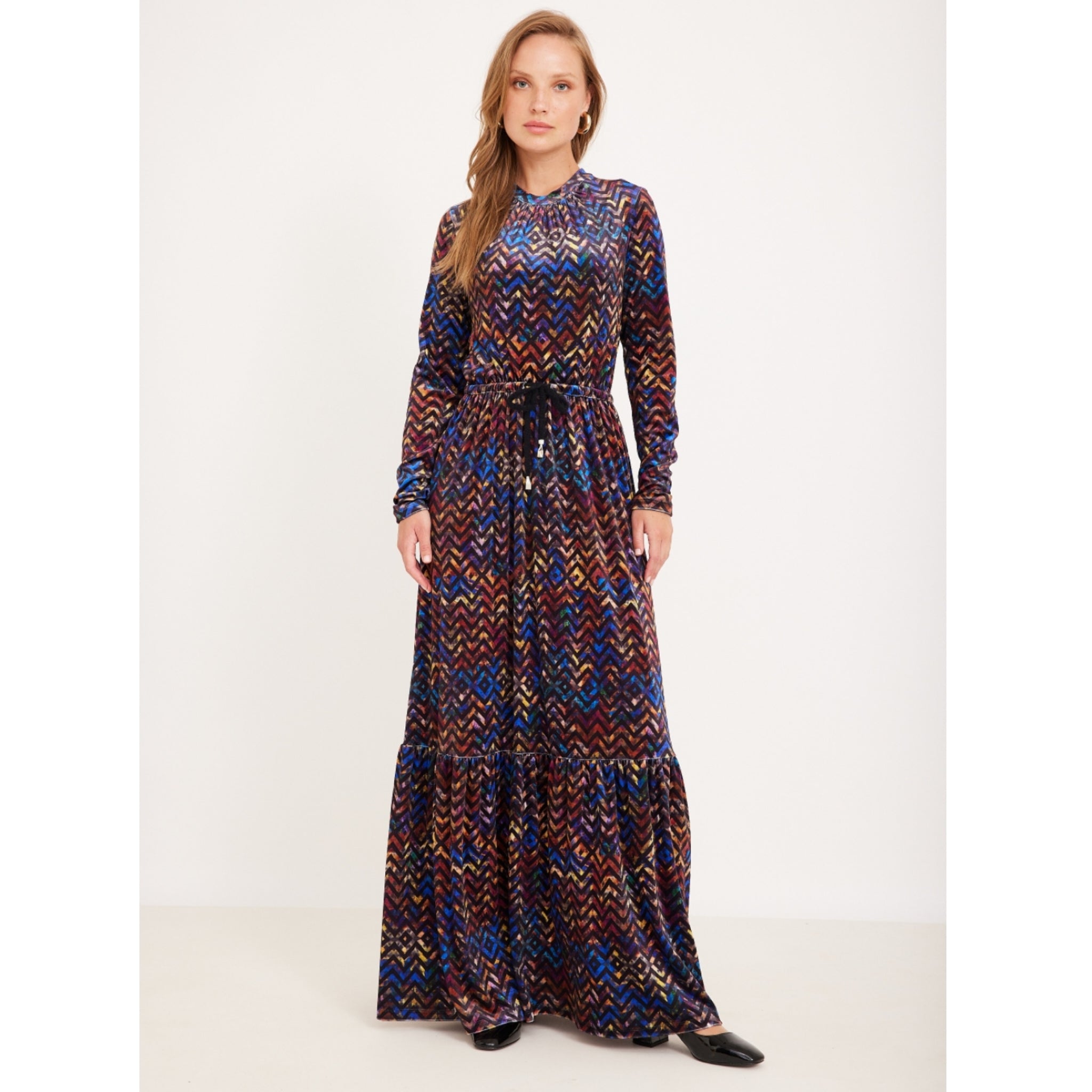 maxi missoni dress MISSONI Knit Geometric Halter Neck Maxi Stretch Dress Long