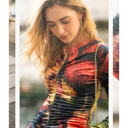 Flora Abstract Color Velvet Maxi by Adina LV