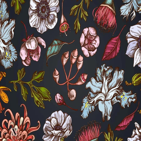 Exotic Floral Tichel Nicsessories With Nonslip Velvet