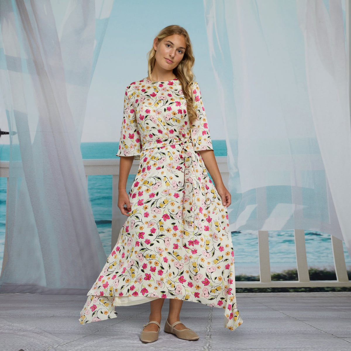Kennedy Ivory Floral Teen Dress - The Mimi Boutique