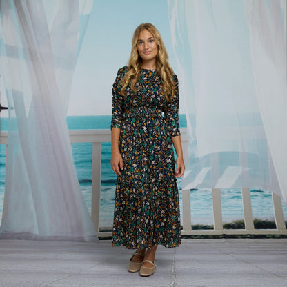 Sky Navy Floral Teen Dress