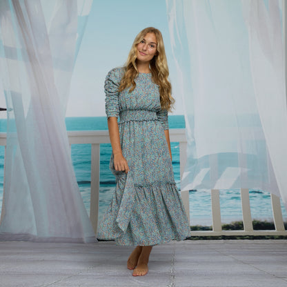Sky Blue Floral Teen Dress - The Mimi Boutique