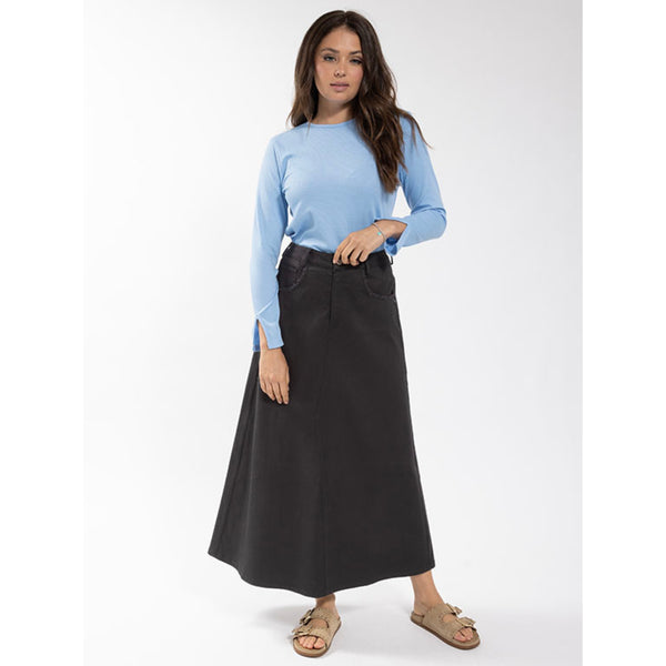 スカート TRAVEL TWILL TAILORED SKIRT (K20K208389 ADA) Basic A-line Twill Skirt Black – The Mimi Boutique