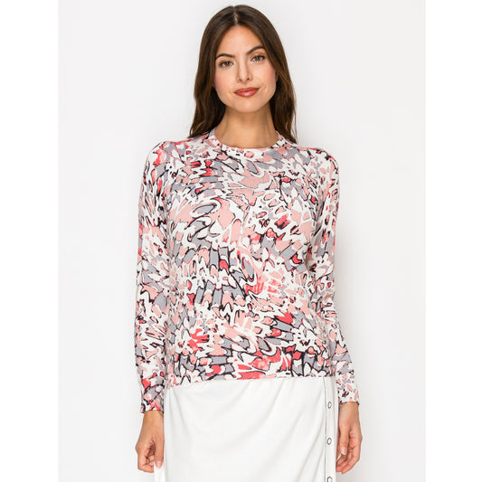 Pink Print Sweater