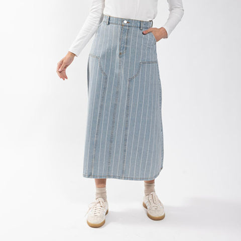 Stripe Denim Skirt