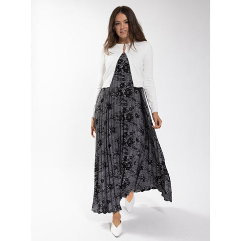Lace Print Pleated Jumper