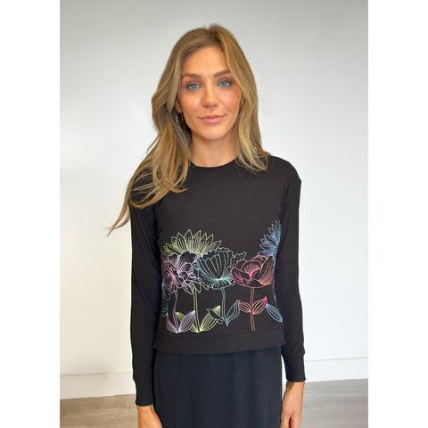 Midnight Floral Square Top