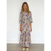 Sleeveless Ruffle Bottom Maxi Dress Pastel Floral