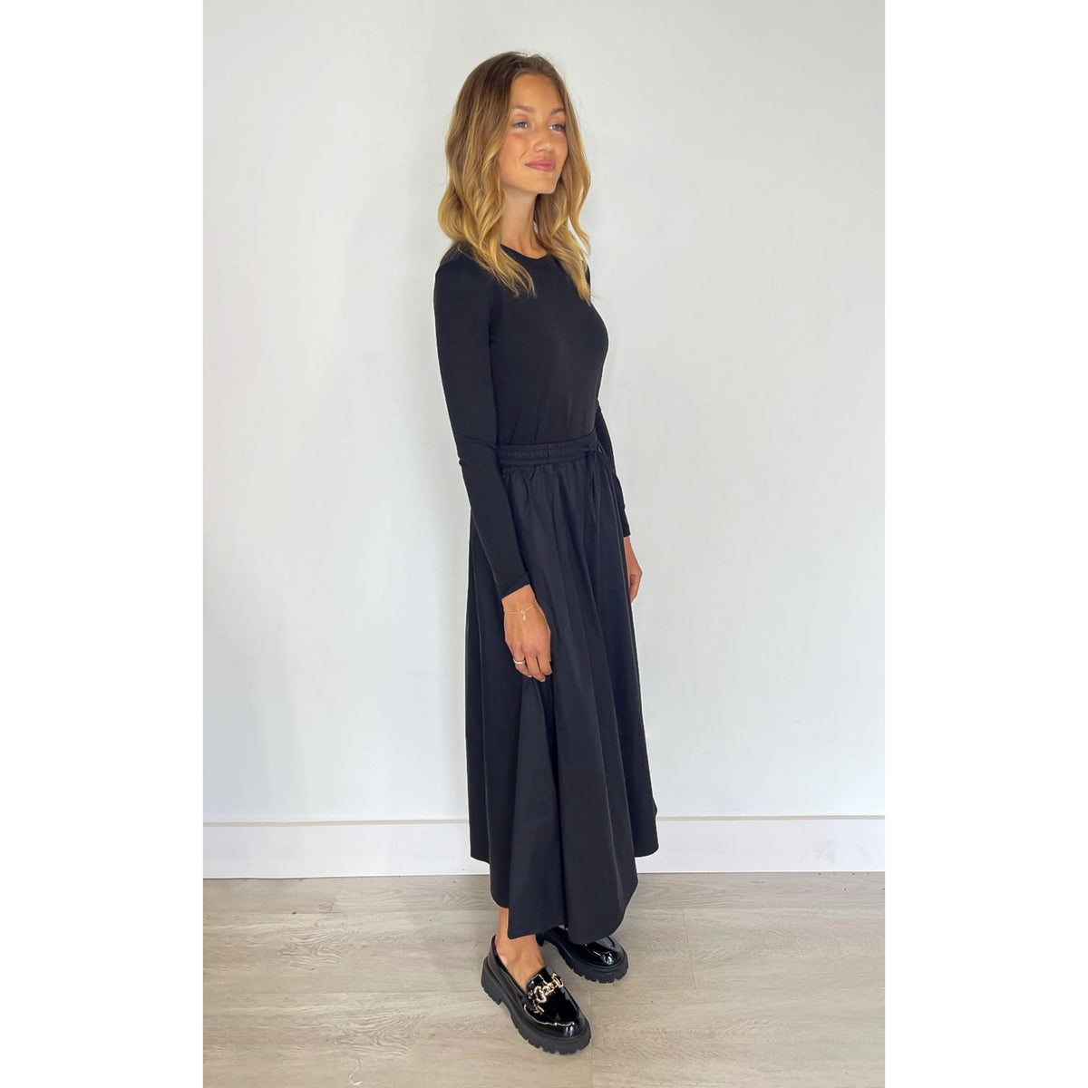 Cotton Maxi Skirt Black - The Mimi Boutique