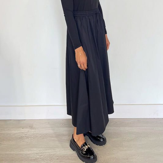 Cotton Maxi Skirt Black - The Mimi Boutique