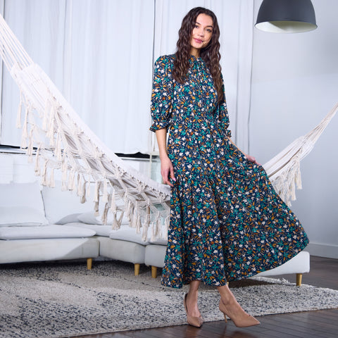 Jasmine Maxi Dress Navy Floral