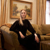 Black Teddy Bear Velour Caftan Maxi Robe by JackieO
