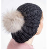 Black Cableknit Pom Beret by Valeri