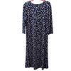 Navy Floral Ribbed Aline Dress Teen