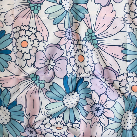 Pink/Blue/Lilac Floral Tichel by Nicsessories