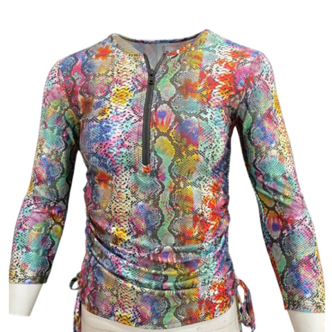 Leah Swim Top: Rainbow Snake