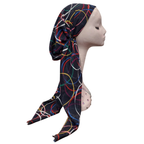 Ribbon Print Tichel: Pre-tie by Itsyounique