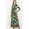 Tropic Leafy Belted Maxi