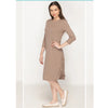 Mocha Ruched Ribbed Dress