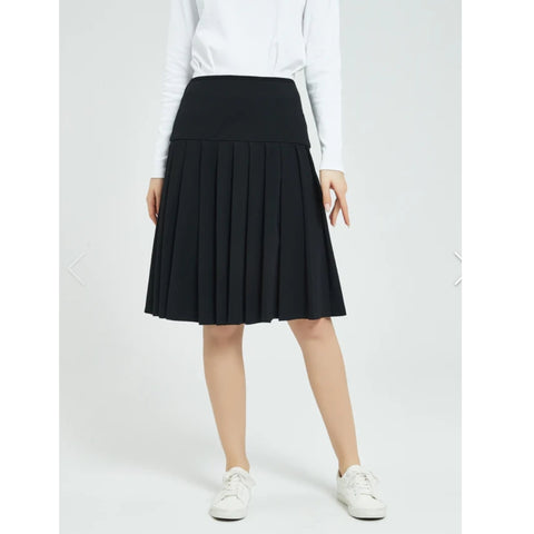 MM Cotton Pleated Skirt Year Round Black