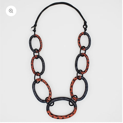 Sunset Orange Aubrey Link Necklace Sylca