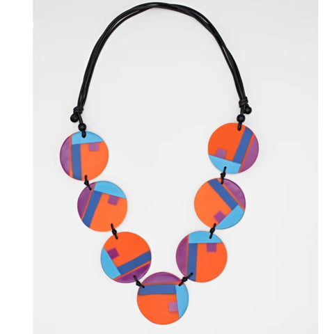 Orange Multi Poppy Necklace Sylca