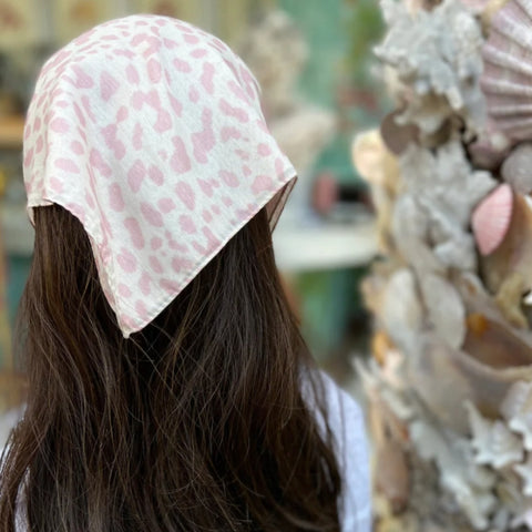 Pink Leopard Bandana Square SB Headscarf