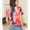 Red Tye Dye Short Sleeve Top