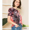 Red Tye Dye Short Sleeve Top