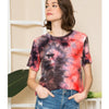 Red Tye Dye Short Sleeve Top