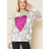 Pink Sequin Heart Sweatshirt