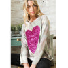 Pink Sequin Heart Sweatshirt