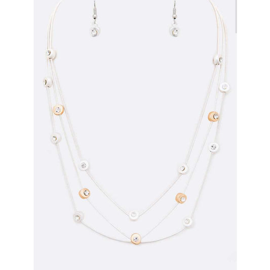 2 Tone Mini Gem Necklace