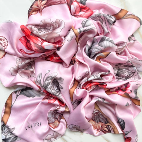 Chloe Satin Open Square Headscarf by Valeri