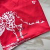 Red Satin Open Square Headscarf by Valeri
