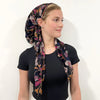 Navy Tropical Pretied Headscarf by Valeri